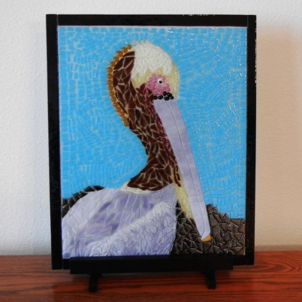 Pelican's Return in Mosaics at Windy Sea Designs